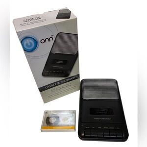 Onn Cassette Recorder ONA13AV504 w/ Built-in Mic + New Tape - Battery Operated